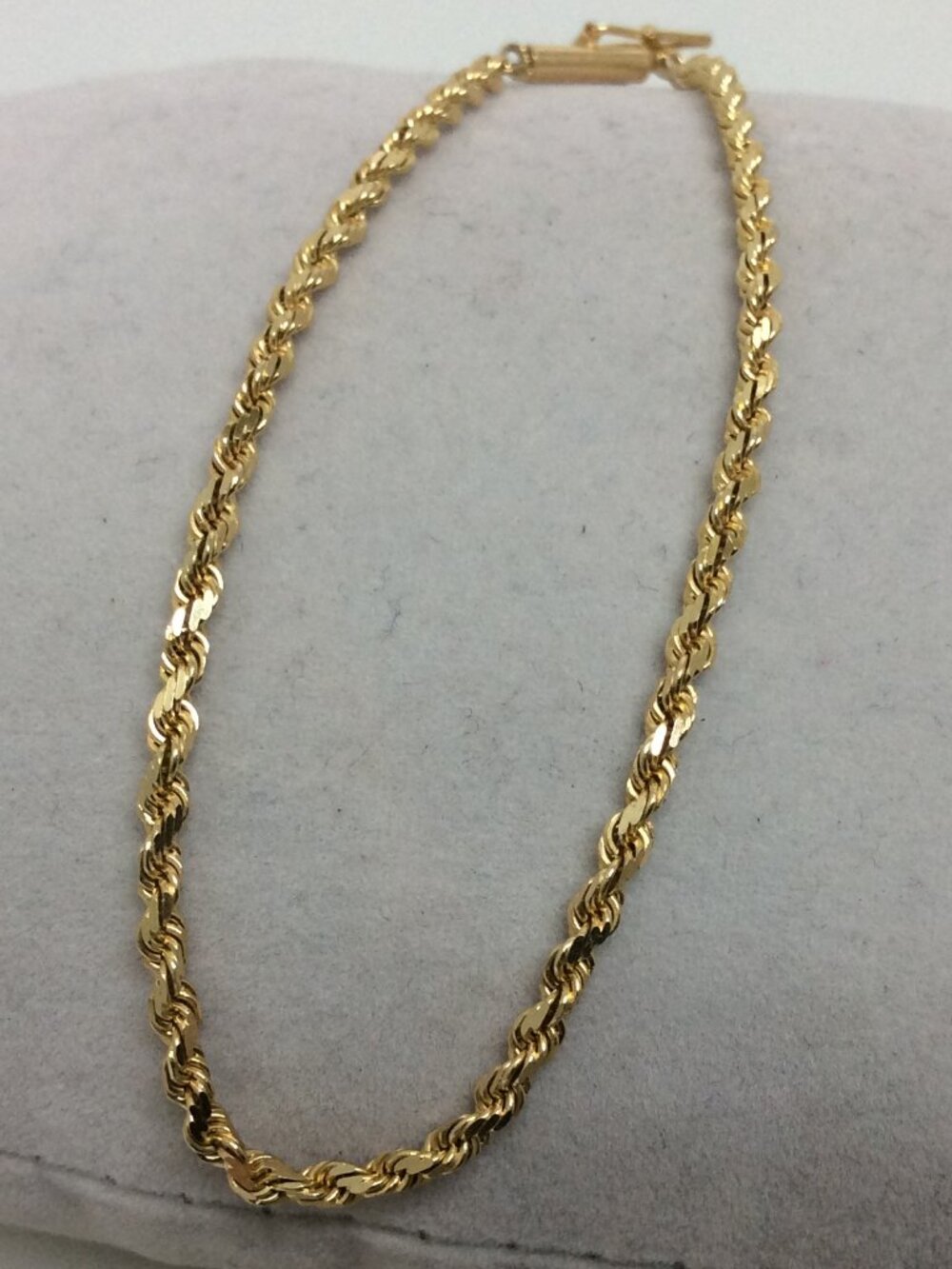 14K YELLOW Real Solid GOLD ROPE UNISEX BRACELET 7 INCH  1.80MM  3.10grams